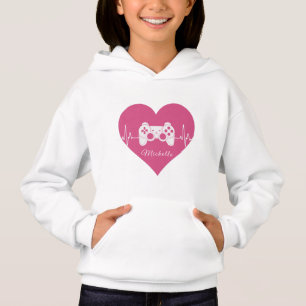 Gamer Liebe Gaming Pink Heart Joystick Console Gam Hoodie