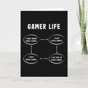 Gamer Life Funny Gaming Video Game Geschenk Karte