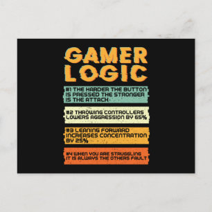 Gamer Logic Gaming Postkarte