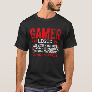 Gamer Logic Press schrie Gaming T-Shirt
