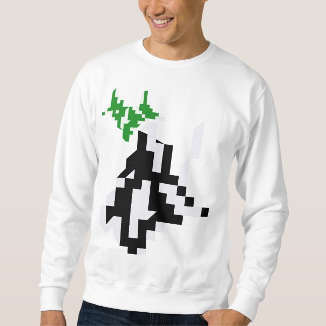 Gamer Long-Ärmel Athleiy Minimalistisch Pixel Sweatshirt (Vorderseite)