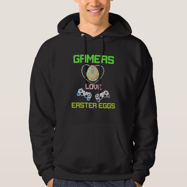 Gamer loves Easter Eggs Bunny Gaming Games Happy E Hoodie (Vorderseite)