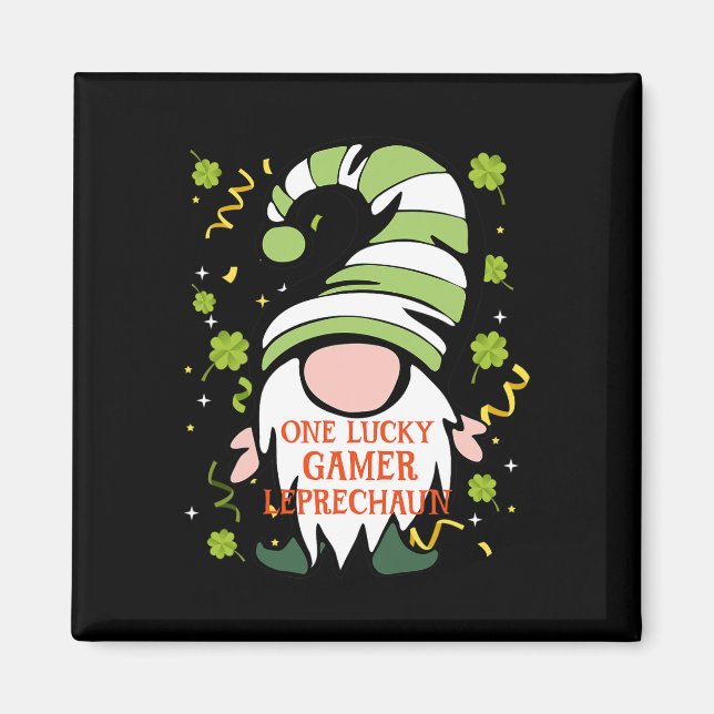 Gamer Lustiger St. Patrick's Day Glücklicher Gnom  Magnet (Vorne)
