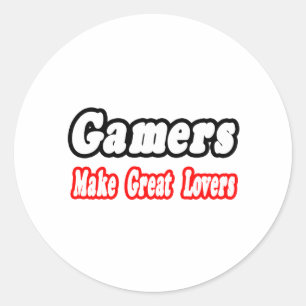 Gamer machen große Liebe Runder Aufkleber
