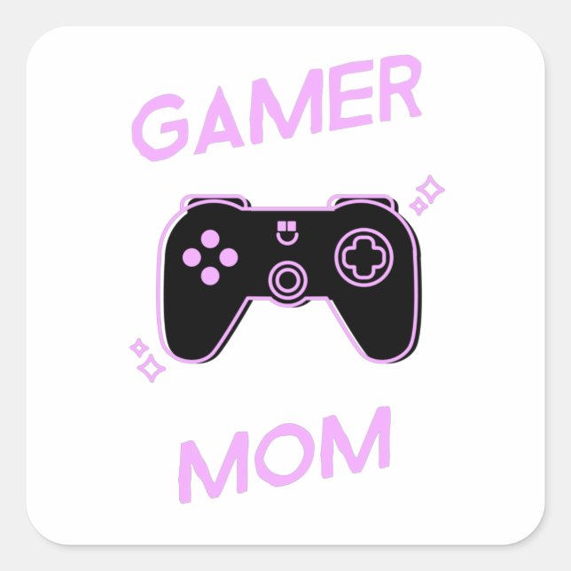 Gamer-Mama - Mamas, die Videospiele Liebe Quadratischer Aufkleber (Vorderseite)