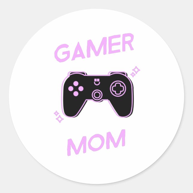 Gamer-Mama - Mamas, die Videospiele Liebe Runder Aufkleber (Vorderseite)