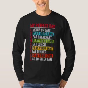 Gamer Mein perfekter Tag Videospiele spielen Lusti T-Shirt