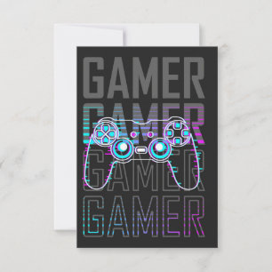 Gamer mit Controller RSVP Karte