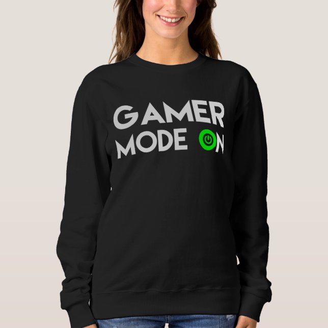 Gamer Mode on Clothes heartbeat play video Games c Sweatshirt (Vorderseite)