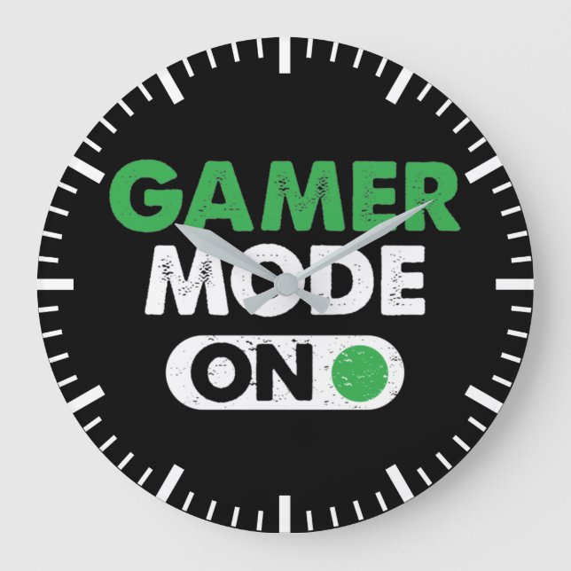 Gamer Mode On - Funny Video Gamer, Gaming Humor Große Wanduhr (Vorderseite)