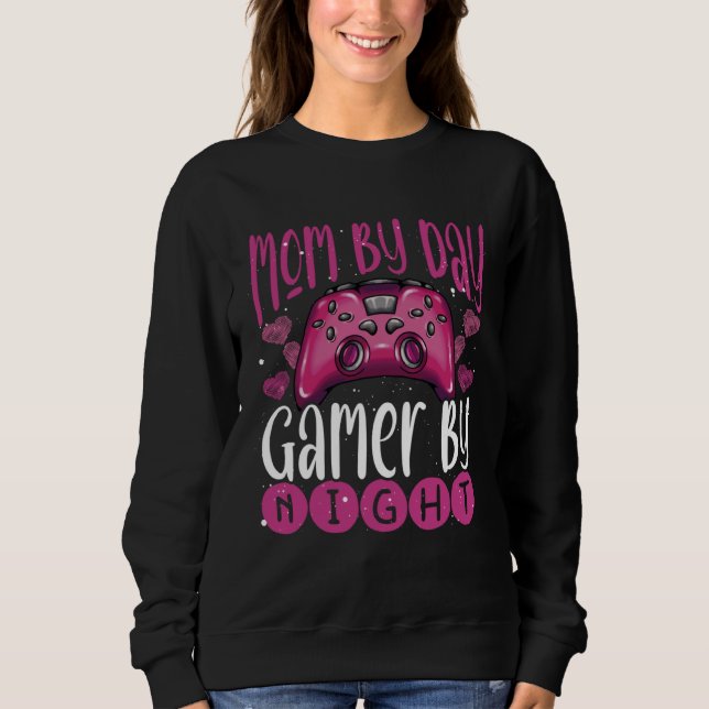 Gamer Mom Motherhood Joystick Controller Video Gam Sweatshirt (Vorderseite)