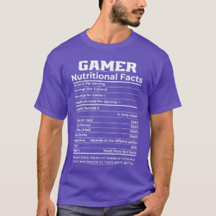 Gamer Nährwertangaben Gaming Lustiges Video Gamer T-Shirt