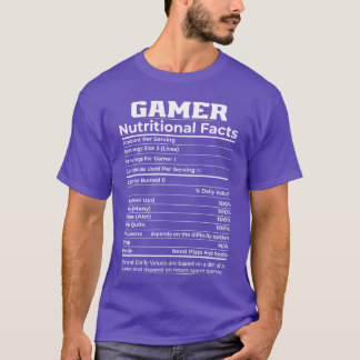 Gamer Nährwertangaben Gaming Lustiges Video Gamer T-Shirt