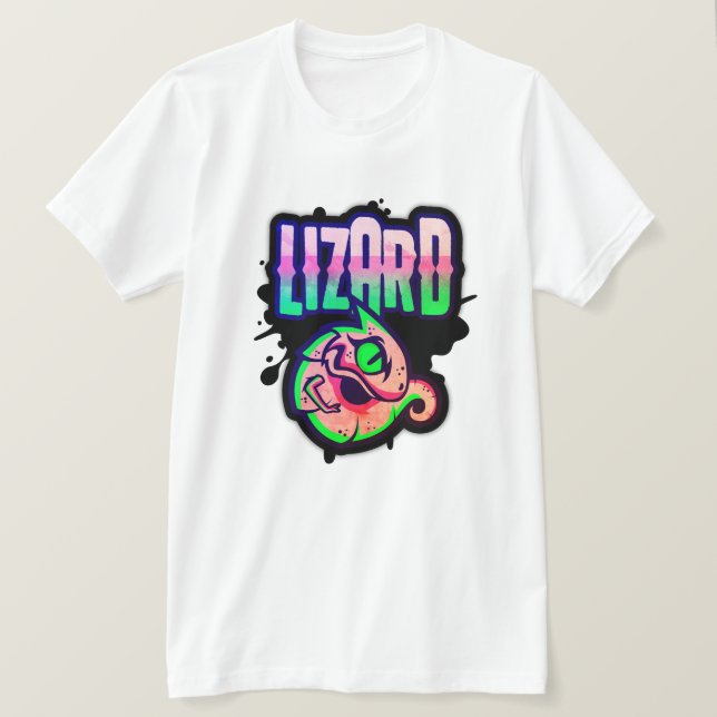 Gamer Neon Limon Lizard Splash T-Shirt (Design vorne)