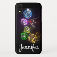 Gamer Nerd D&D Dice Gemusterter Individuelle Name