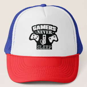 Gamer Never Sleep - Funny Gaming T - Shirt für wah Truckerkappe