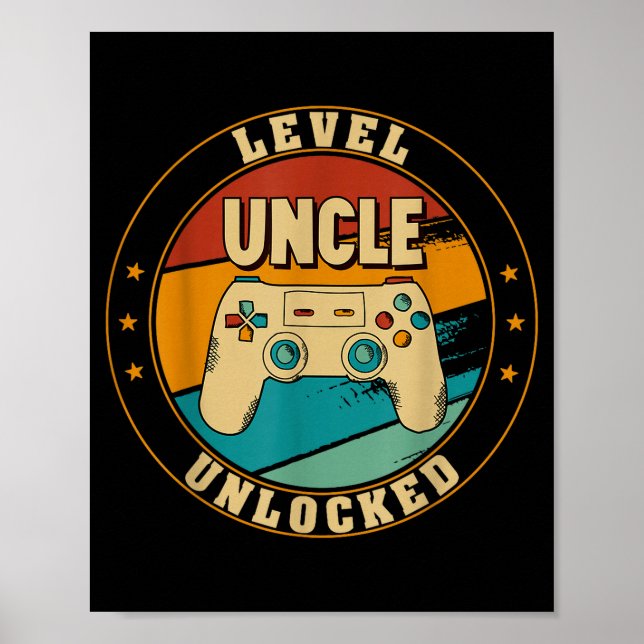 Gamer New Uncle Dad Mom Baby Announcement Pregnanc Poster (Vorne)