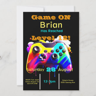 Gamer, Next Level, Player One, 12. Video Game Einladung