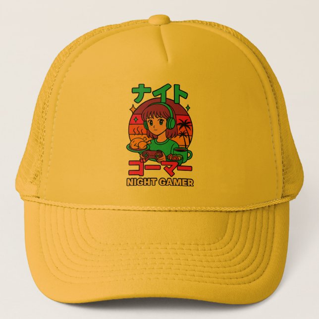 Gamer Night Truckerkappe (Vorderseite)