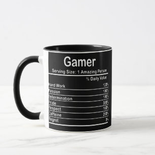 Gamer Nutritional Facts Cool Gamer Video Game Tasse
