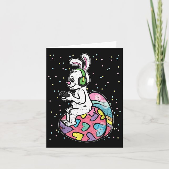 Gamer Oaster Bunny Rabbit Video Game Player mit C Karte (Vorderseite)