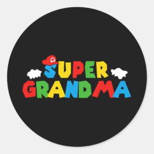 Gamer Oma Fun Women Day for Mütter Day Runder Aufkleber