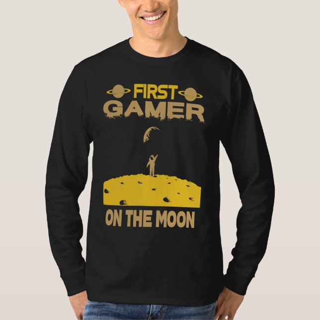 Gamer On The Moon T-Shirt (Vorderseite)