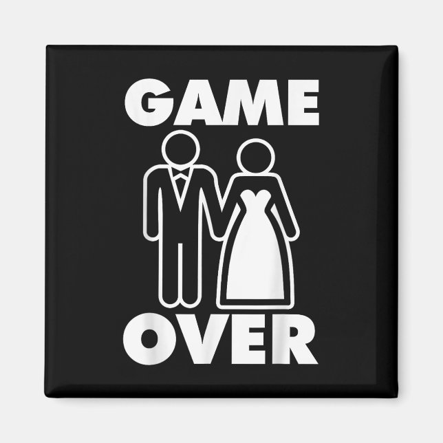 Gamer Over Bride Groom Funny Wedding Magnet (Vorne)