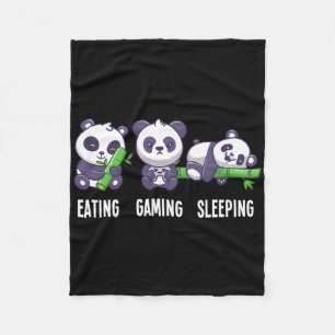 Gamer Panda Ess Gaming Schlafen für Multiplayer Fleecedecke