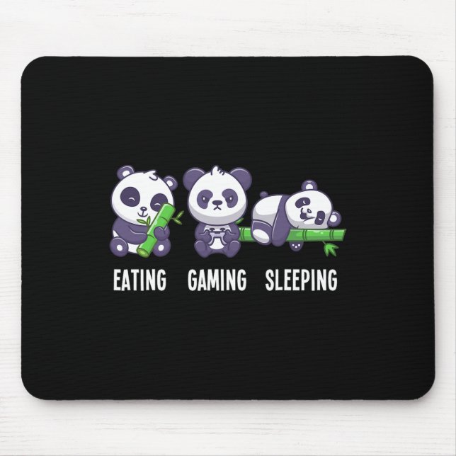 Gamer Panda Ess Gaming Schlafen für Multiplayer Mousepad (Vorne)