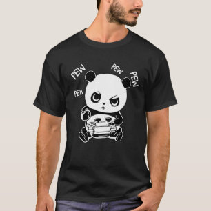 Gamer Panda schlafend Pew Addict lustige Geschenke T-Shirt
