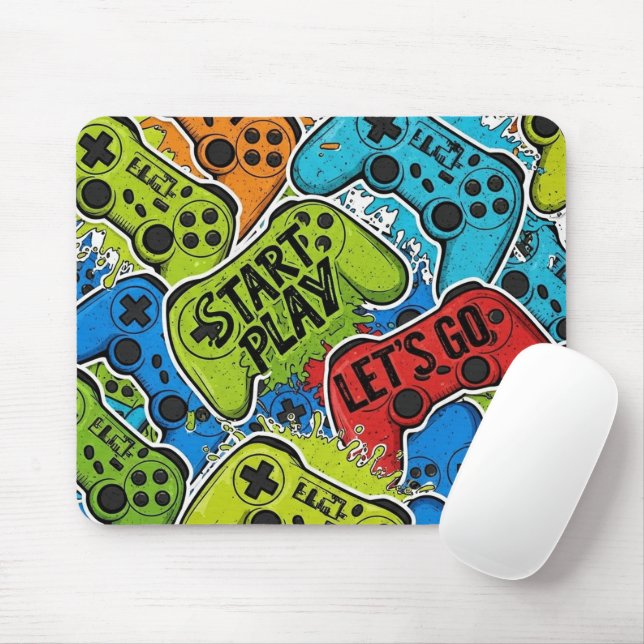Gamer Pattern Mousepad (Mit Mouse)