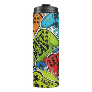 Gamer Pattern Thermo-Tasse Thermosbecher
