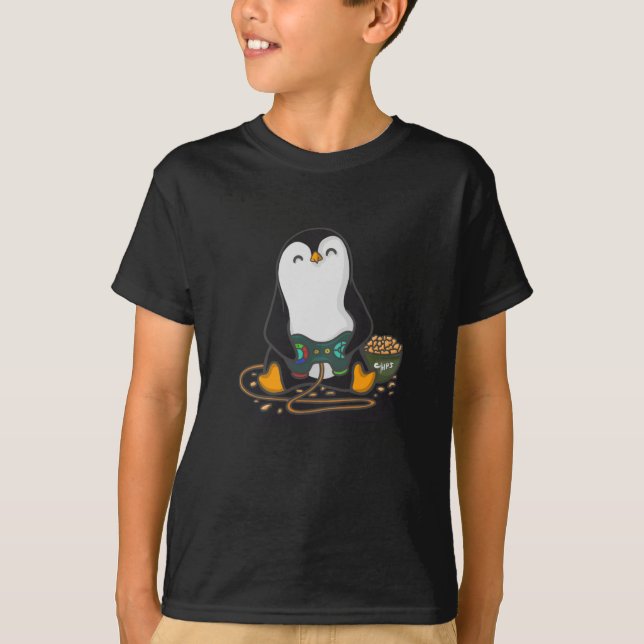 Gamer Penguin T-Shirt (Vorderseite)