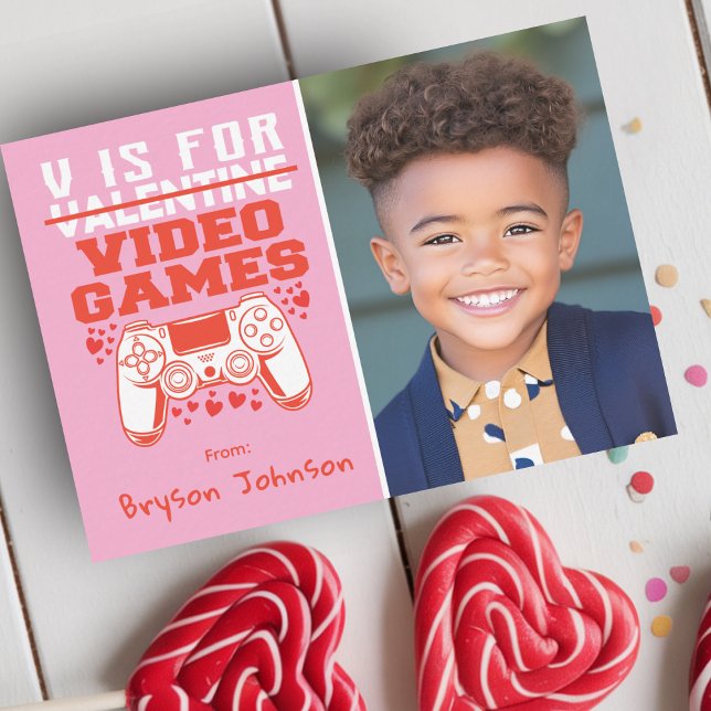 Gamer Photo Classroom Valentines Day Card Mitteilungskarte (Gamer Photo Classroom Valentines Day Card)