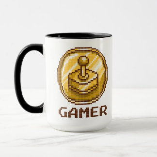 Gamer Pixel Joystick Emblem - Retro Gaming Tasse