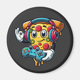 Gamer Pizza Video Gaming Food Magnet