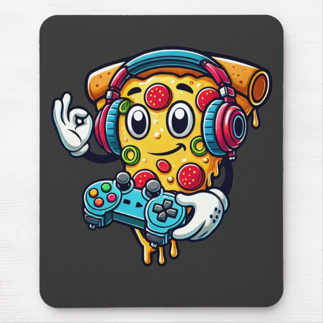 Gamer Pizza Video Gaming Food Mouse Pad Mousepad (Vorne)
