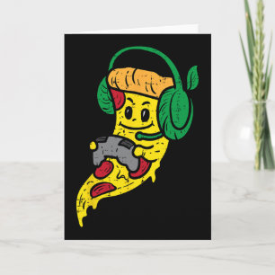 Gamer-Pizza-Videospiel-Lustiges Essen Männer Junge Karte