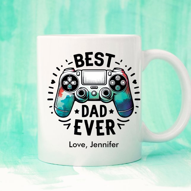 Gamer Player Best Vater Vatertag Personalisiert Kaffeetasse (Von Creator hochgeladen)