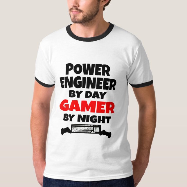 Gamer Power Engineer T-Shirt (Vorderseite)