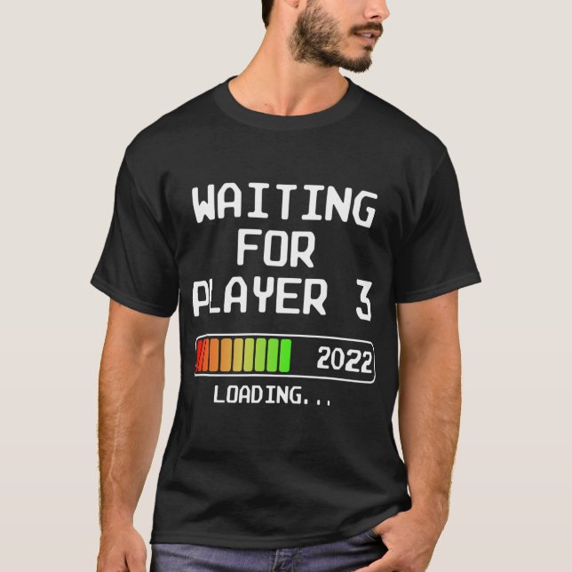 Gamer Pregnancy Ankündigung 2022 Expectant Vater T-Shirt (Vorderseite)