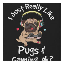 Gamer Pug Lover Video Games Dog Pug Gaming