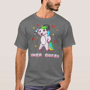 Gamer Queen Unicorn Video Games Gamercorn  T-Shirt