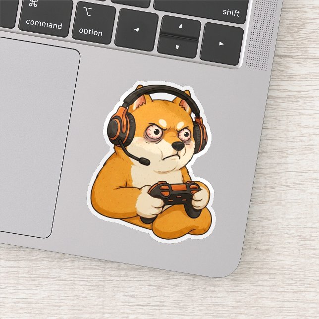 Gamer Rage Shiba Aufkleber (Detail)