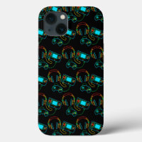Gamer Retro Neon Pattern