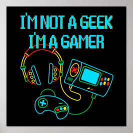 Gamer Retro Neon Poster