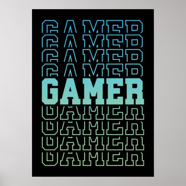 Gamer Retro Old School - Funny Video Gamer, Gaming Poster (Vorne)