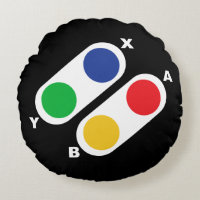 Gamer Round Pillow Video Game Controller Pad