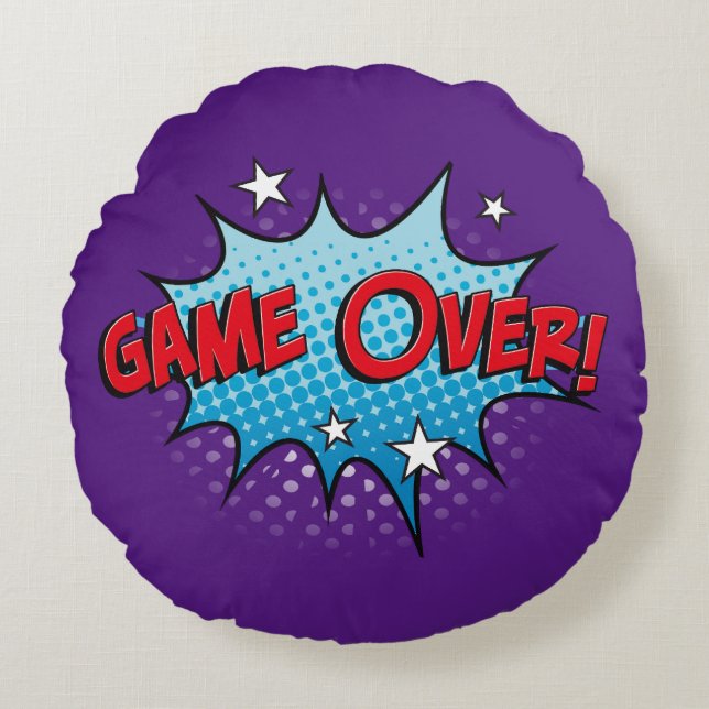 Gamer Rundes Kissen (Vorderseite)
